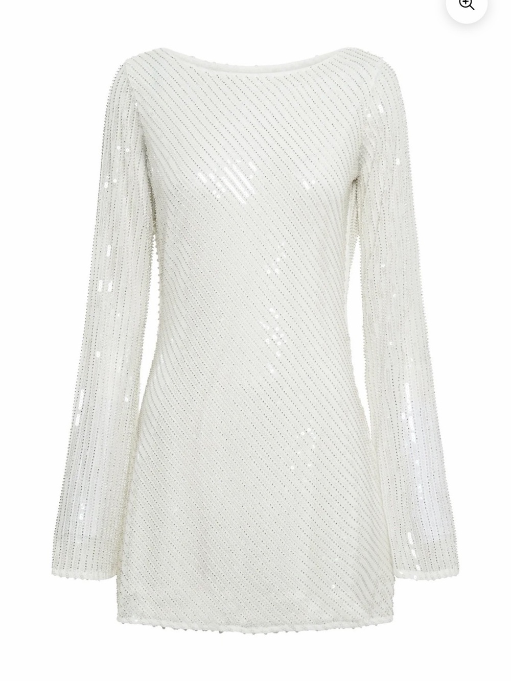 Meshki White Sequined Backless Mini Dress - Picture 4 of 5